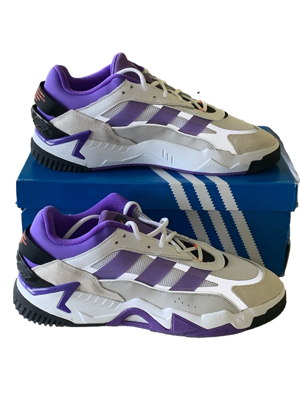 adidas Niteball II White Purple Rush basketball sneakers - Men’s size 11